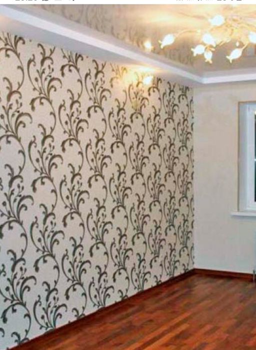 Поклейка обоев .