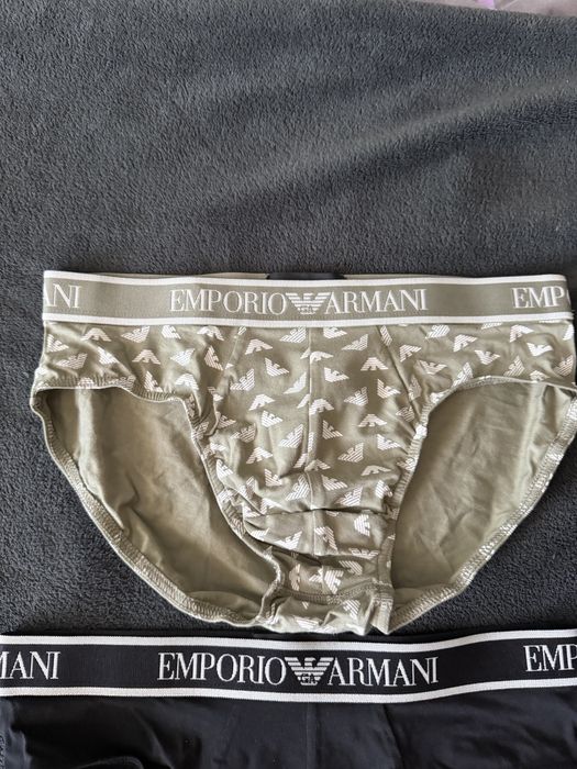 Emporio Armani set 3 chiloti barbati negru-negru/verde masliniu marimea S noi originali