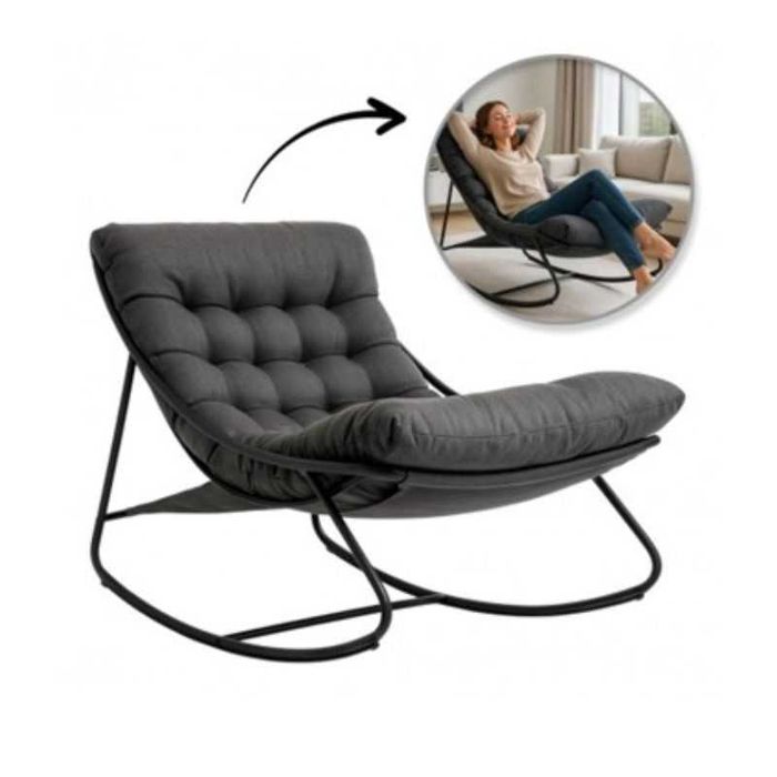 Люлеещо се кресло, Люлеещ се стол, 110х80х80 см - ЧЕРЕН или СИВ