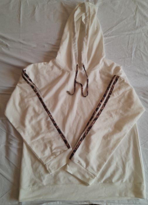 Bluza si pantaloni trening femei culoare alba bumbac