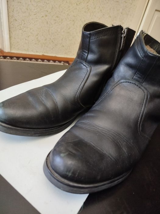 Мужские теплые сапоги кожаные