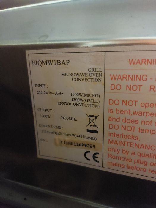 Микровълнова electriQ EIQMW1BAP Digital 40L 1000W