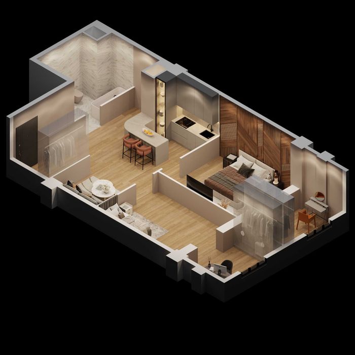 2-комнатная  Эксклюзивная квартира 60,3 м² — индивидуальная рассрочка