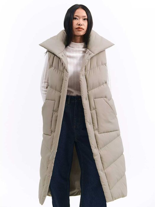 Дамска дълга ватирана жилетка 34-42