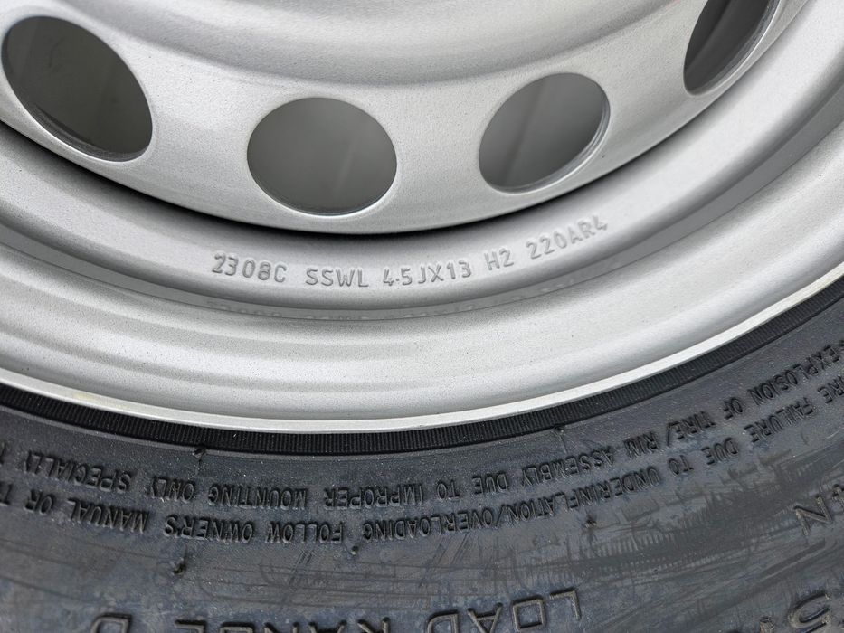 Roata completa remorca 165 R13C Anvelopa SECURITY M+S pe Janta 4.5Jx13