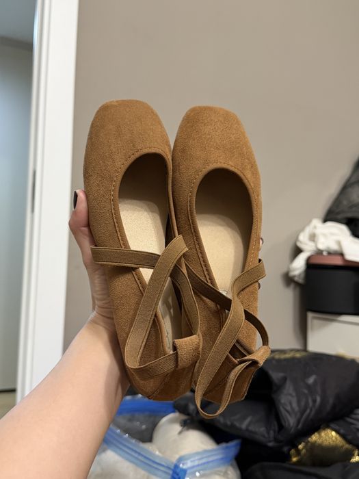 Балетки замшевые