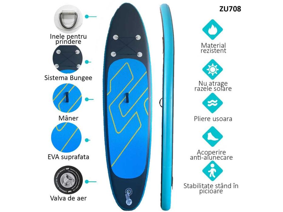 Placă de surf gonflabilă SUP Board Navy Blue 10'6