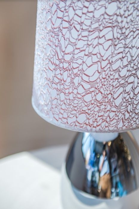 Настольная лампа  E27, 40 Вт, металл, пластик, ткань