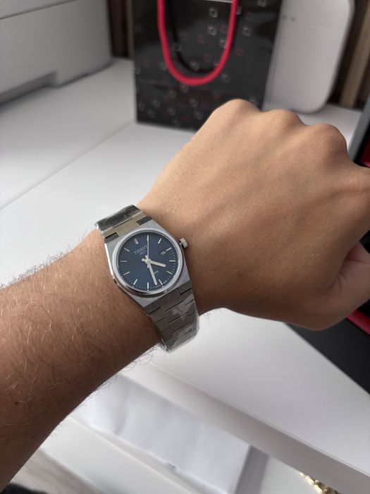 Ceas Tissot PRX Quartz 35mm Bleu Marin Nou, în folie, Pachet Complet