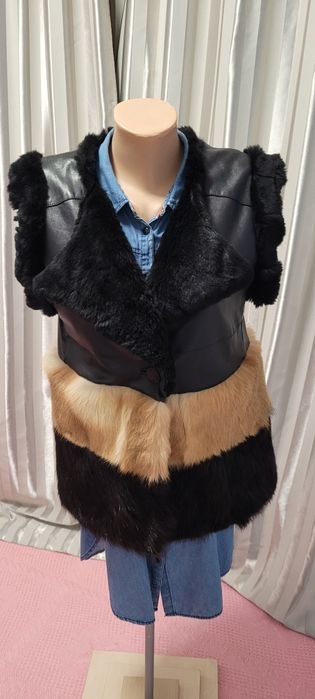Vestă blană multicolora
