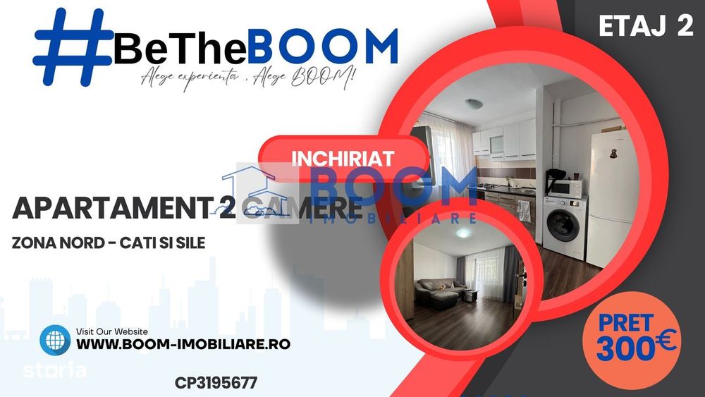 Apartament 2 camere de inchiriat | Zona Nord | Centrala proprie