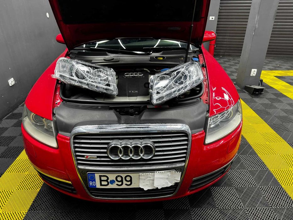 Faruri Audi A6 C6 4F Xenon LED conversie la facelift cu DRL
