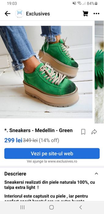 Sneakers  piele naturala