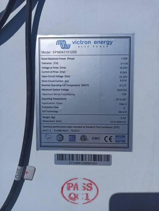 2 Panouri fotovoltaice Victron Energy 115w monocristaline