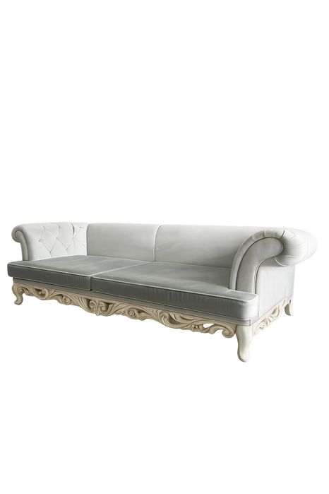 Диван в светло-сером велюре