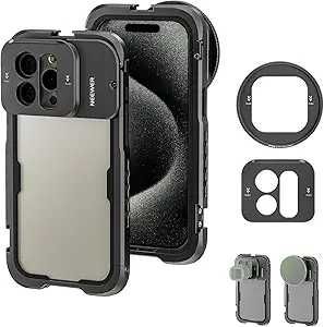 Cage video NEEWER iPhone 15 Pro Max cu monturi foto