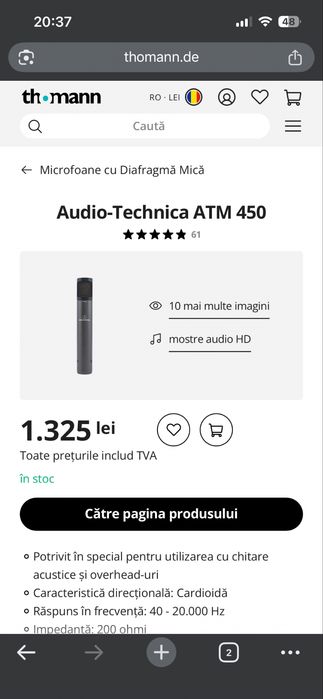 microfon ATM 450 AudioTechnica