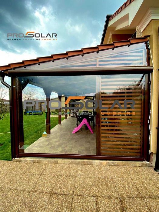 Pereti anti-vant/Rulou transparent/Folie capse/Prelata terasa