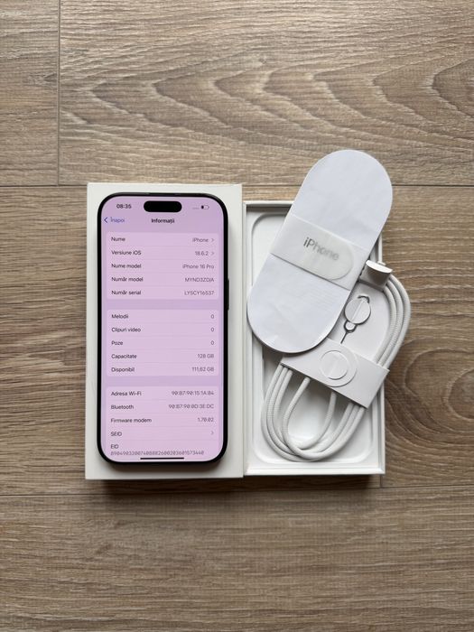 Iphone 16 PRO, bat.90% - negru titan
