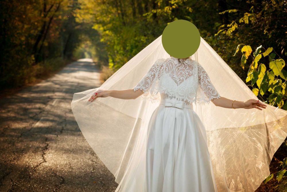 Rochie de mireasă din mătase naturală, mai multe piese