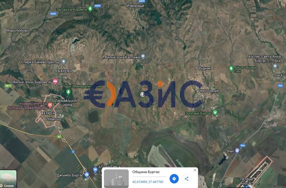 Парцел Земеделска земя в гр. Бургас (между кв. Ветрен и кв. Черно Море), 8999 кв. м, #31383306