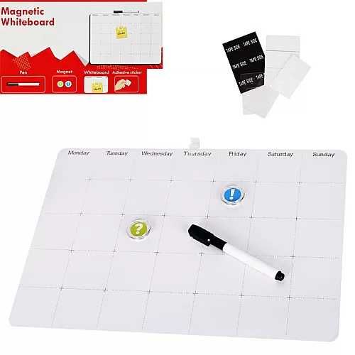 Бяла магнитна дъска тип седмична програма - месечен планер