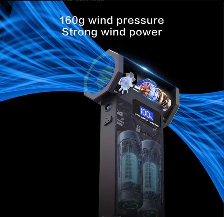 Мощен турбо вентилатор 130000 RPM с 5 накрайника