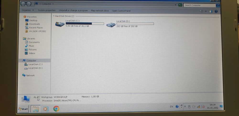 Laptop Asus Eee PC, 230 GB, 10,1 inch