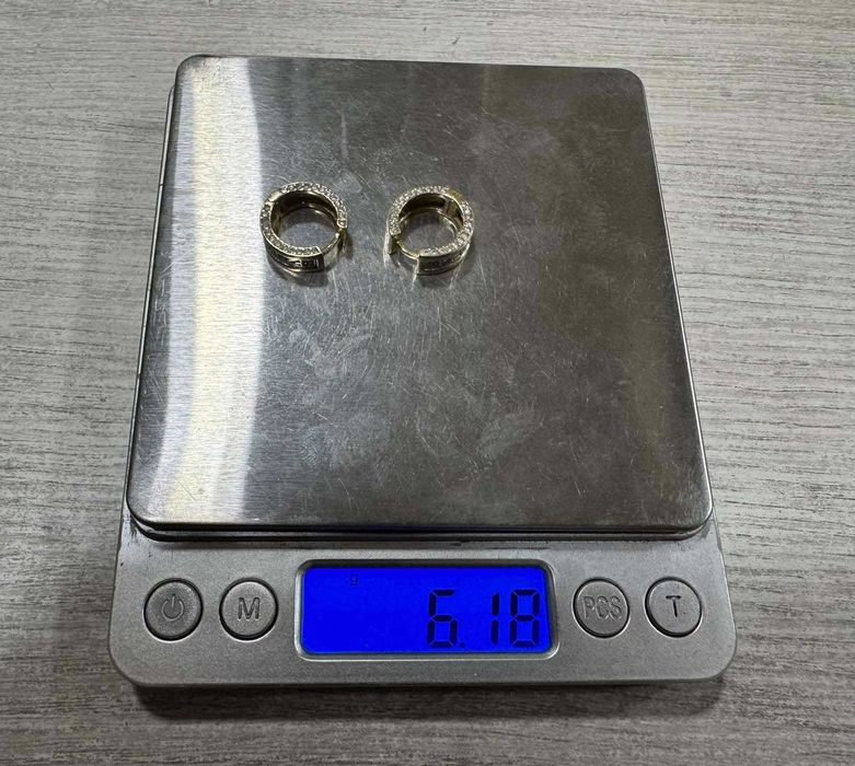 Златни обеци BVLGARI 14 K 585/ 6,18 гр