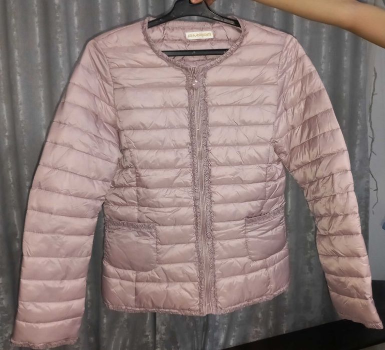 Geaca femei, culoare roz pudrat, marime L-XL