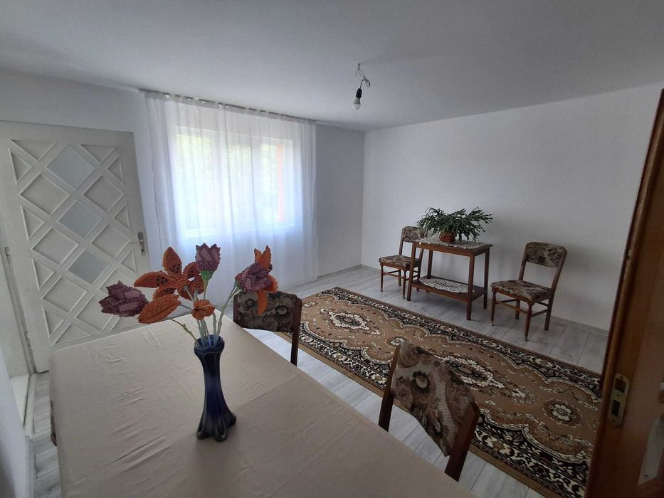 Casa 5 camere, beci, garaj, suprafata construita 134 mp util 112 mp, teren intravilan 1200 mp Deschidere 45 metri, pomi fructiferi