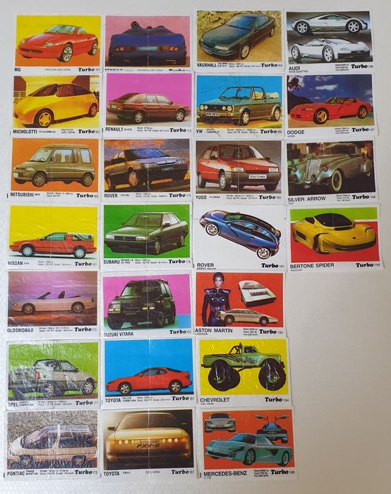 Вкладыши наклейки turbo