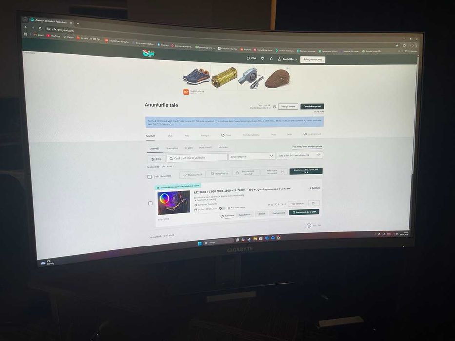 Monitor Gaming Gigabyte G32QC A 32” QHD 165Hz Curbat