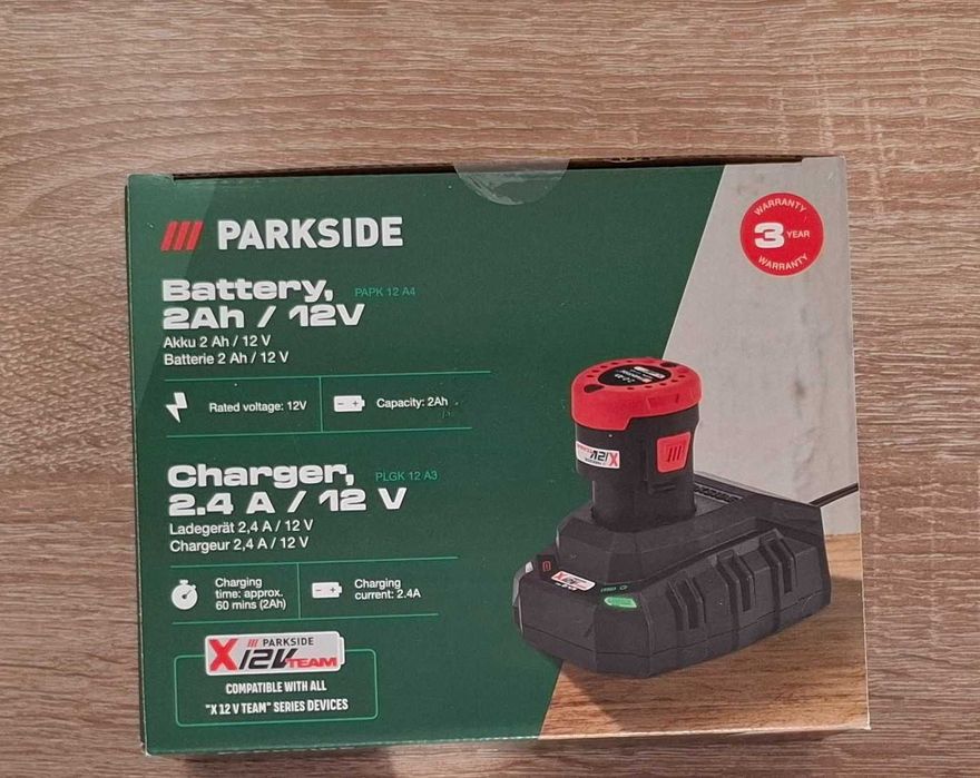 Parkside 12V батерия 2Ah със зарядно 2.4A