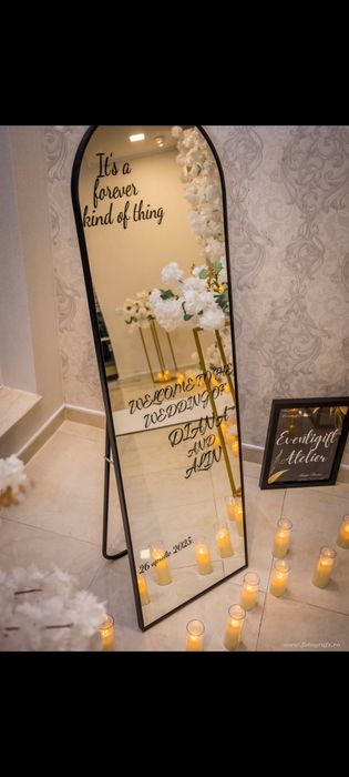 Aranjamente decor nunta Pitesti, manechini, măsuță gatit, decor bride