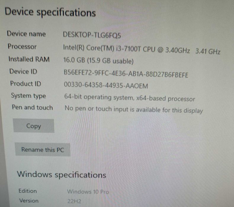 Mini Pc Lenovo ThinkCentre M710q i3 gen foarte mic