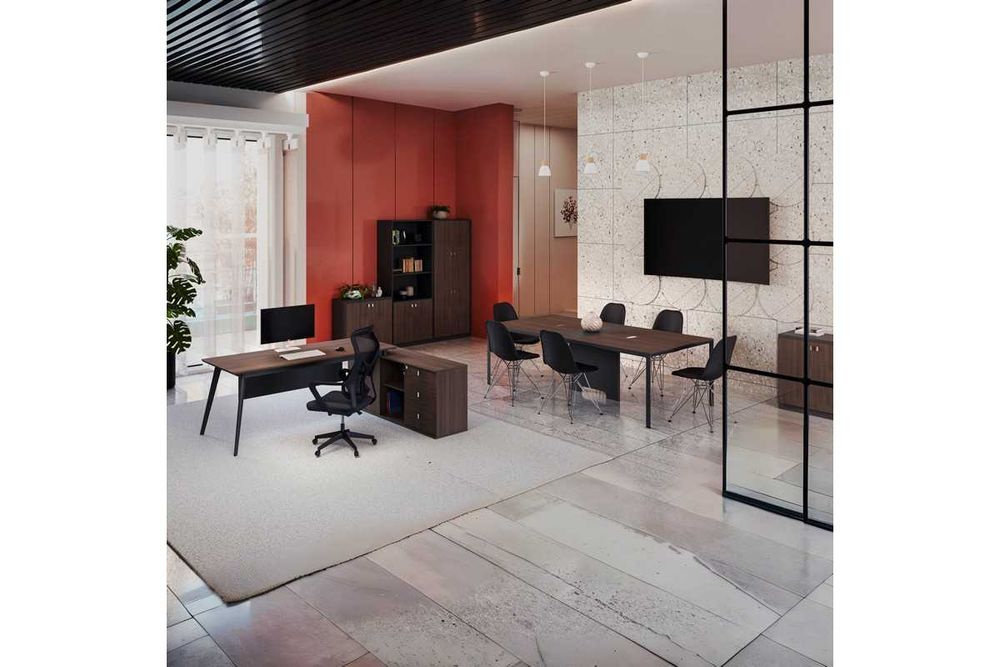 Офис Бюро Denith, Два размера, Орех-графит, Безплатна Доствка !