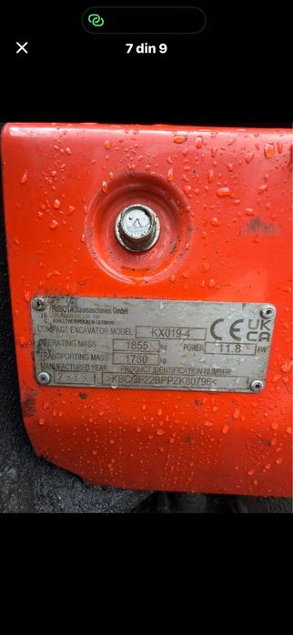 Miniexcavator Kubota KX 019-4