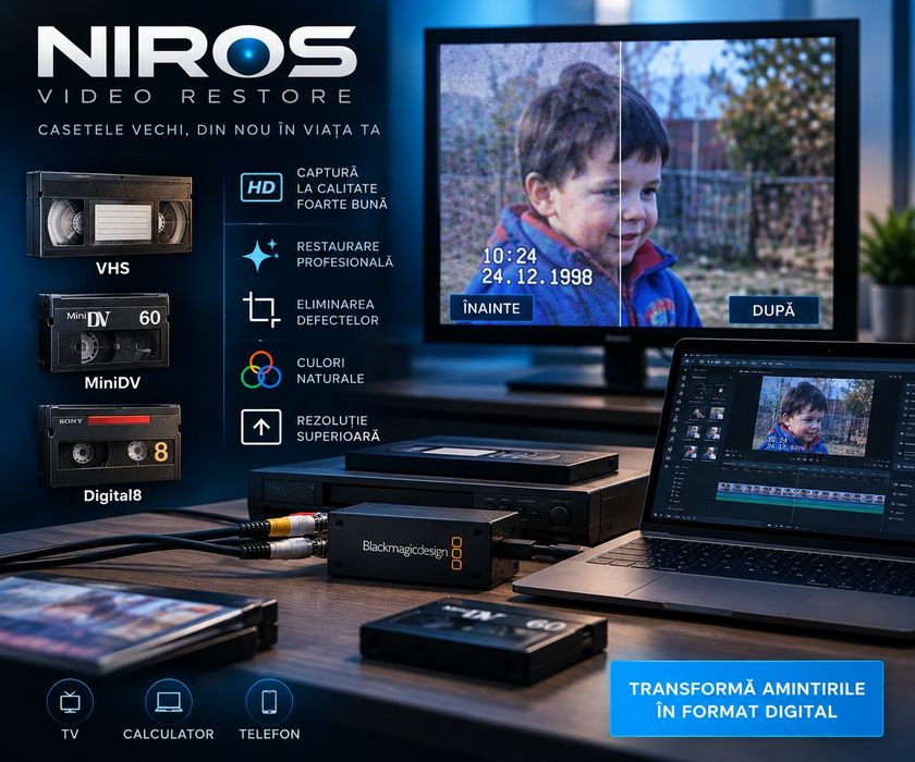 Casete video / format analogic 
DIGITALIZARE & RESTAURARE