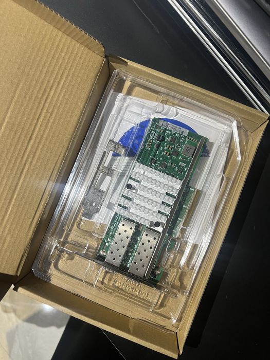 Сетевая карта Intel X520-SR2 +qsfp кабеля