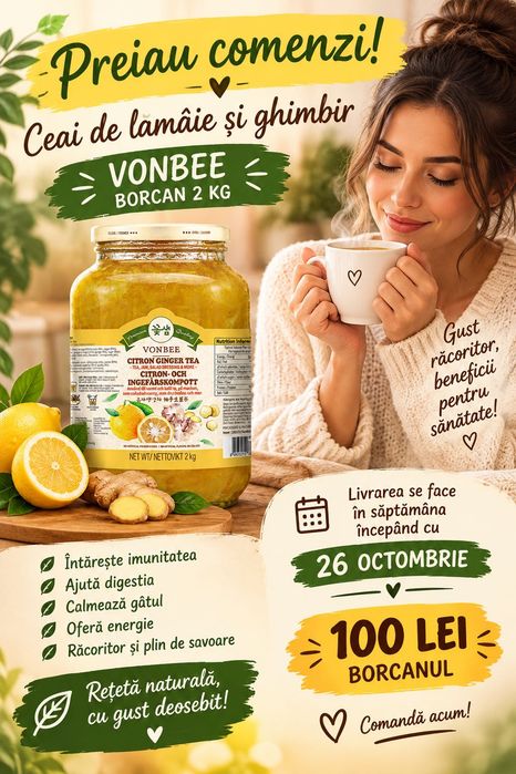 Ceai de ghimbir cu lămâie