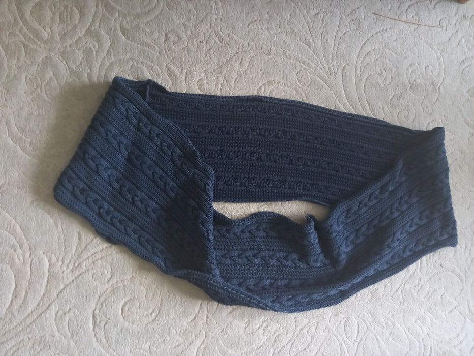 Шал яка синя пухеста  к-кт накитници
