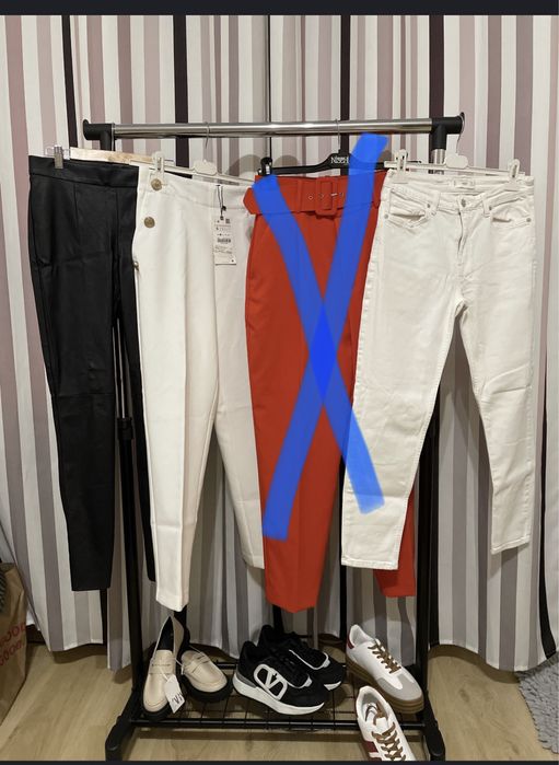 Кожени панталони Зара, Манго