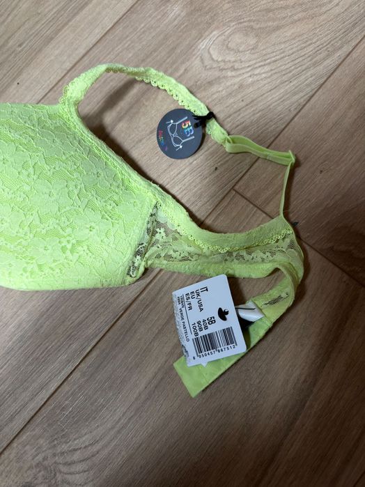 Sutien verde lime cu dantela Tezenis