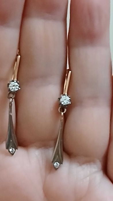 Серьги с бриллиантами. Советские.