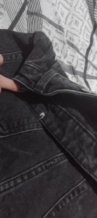 Pantaloni scurți din blug negri, talie înaltă