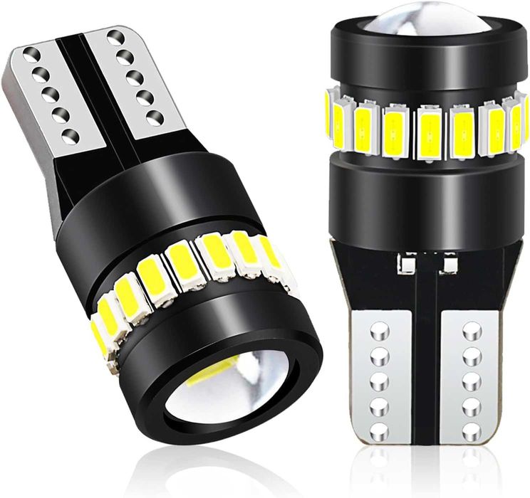 Комплект LED крушки T10 W5W Canbus, 18 SMD, 12V с лупа.