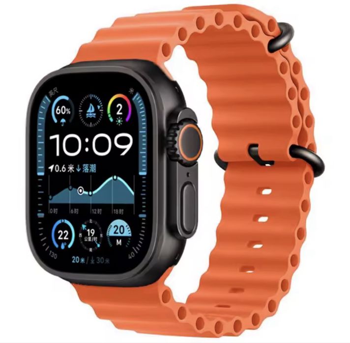 Curea Apple 10,9, 8 Ultra watch din silicon /textil Nike negru si verde