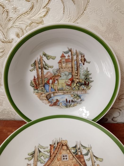 Винтажные детские тарелки. D 20 см. Kahla. ГДР.