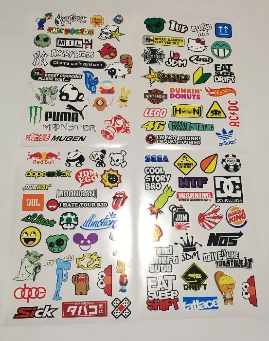 ПРОМОЦИЯ! 100 бр. БОМБ BOMB стикери изрязани по контур всеки поотделно